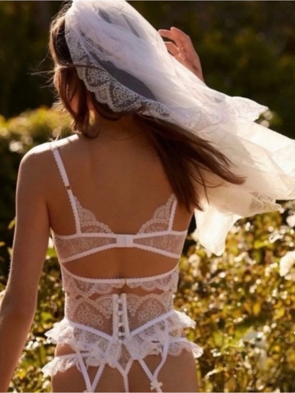 For Love And Lemons White Lace Bridal Veil
